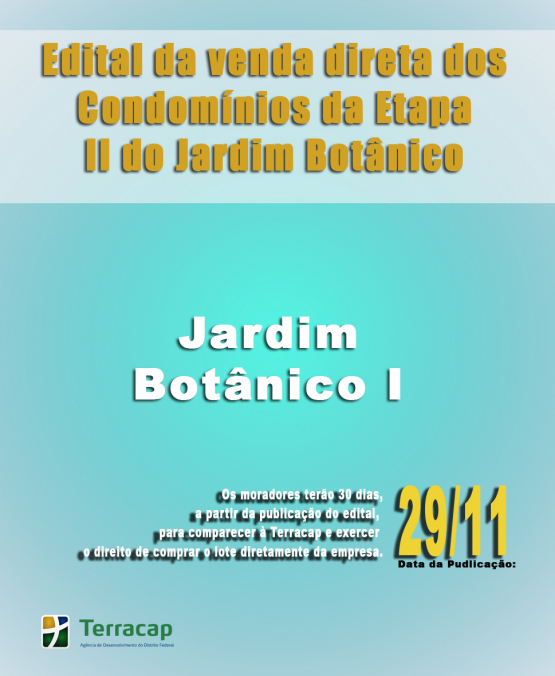 EDITAL DE CONVOCAÇÃO PARA VENDA DIRETA - JARDIM BOTÂNICO I