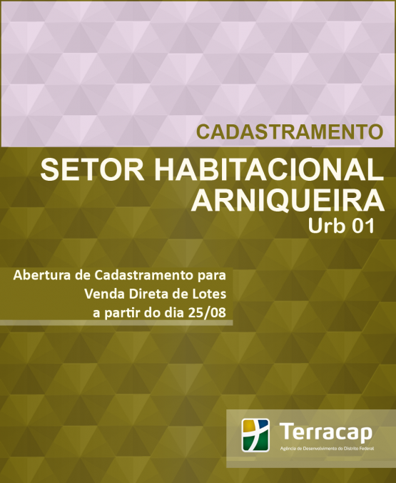 CADASTRAMENTO PARA VENDA DIRETA DE LOTES DE ARNIQUEIRA URB 01